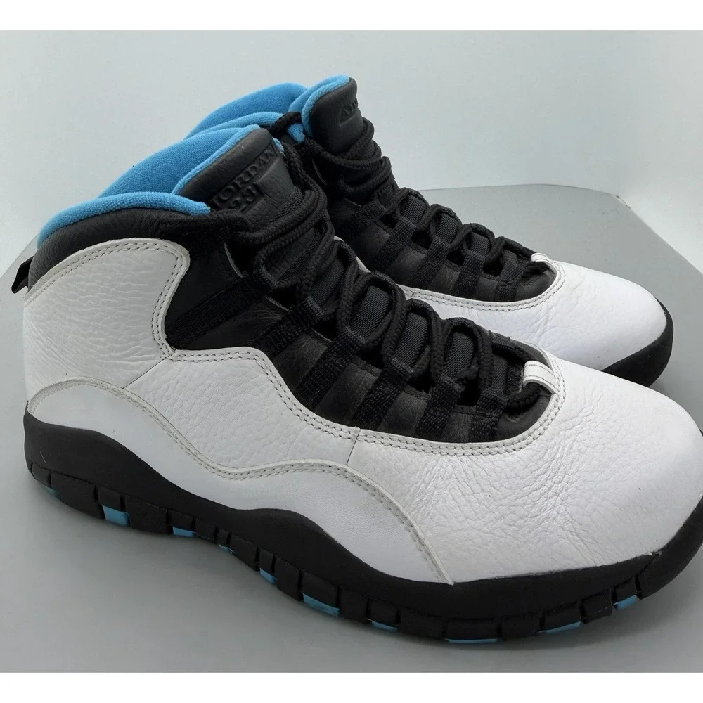 Air Jordan 10 Retro Powder Blue 2014 White/Black/Powder Blue 310805-106 Size 8.5